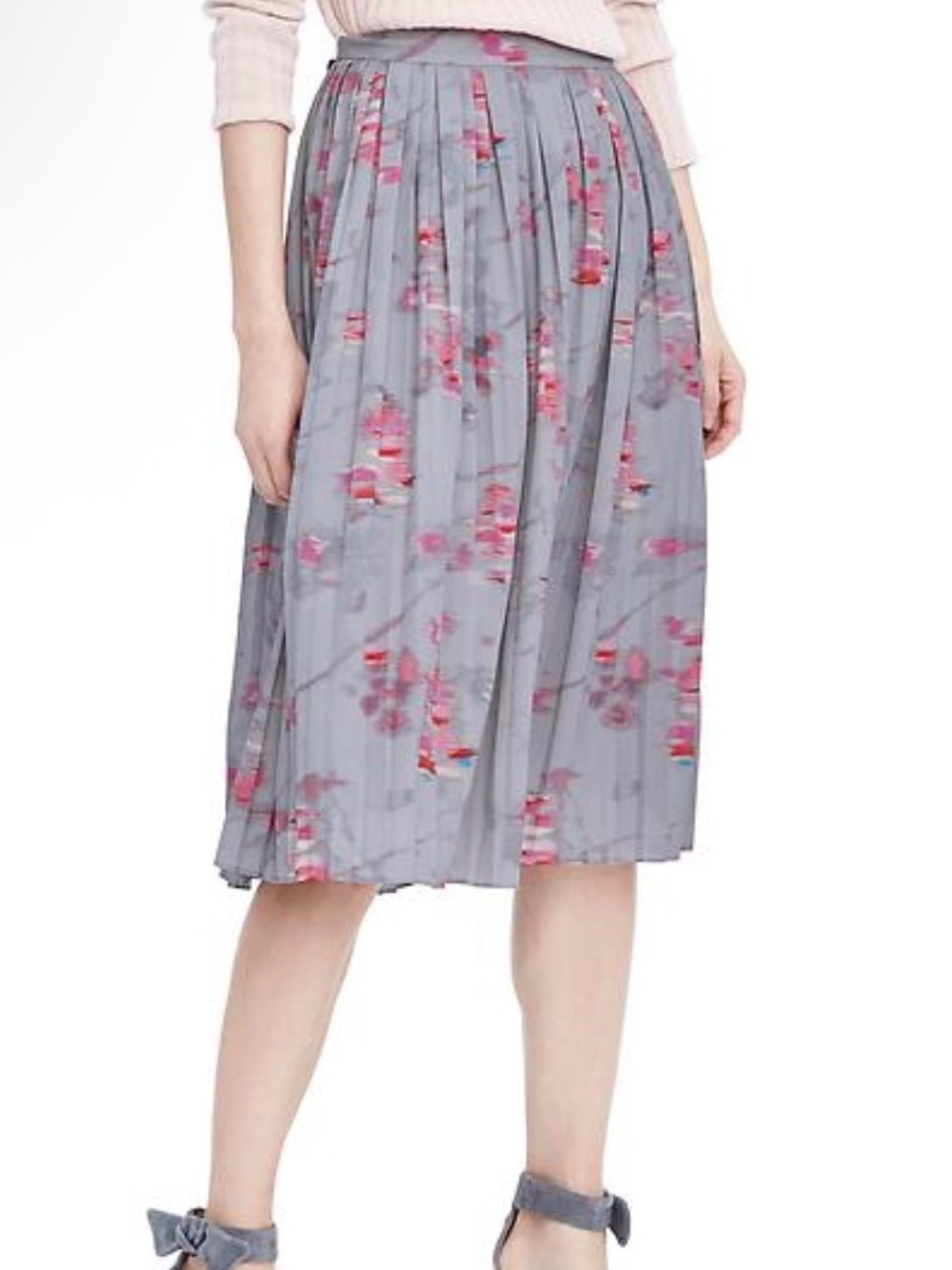 Banana Republic Ikat Pleated Midi Skirt Size 8